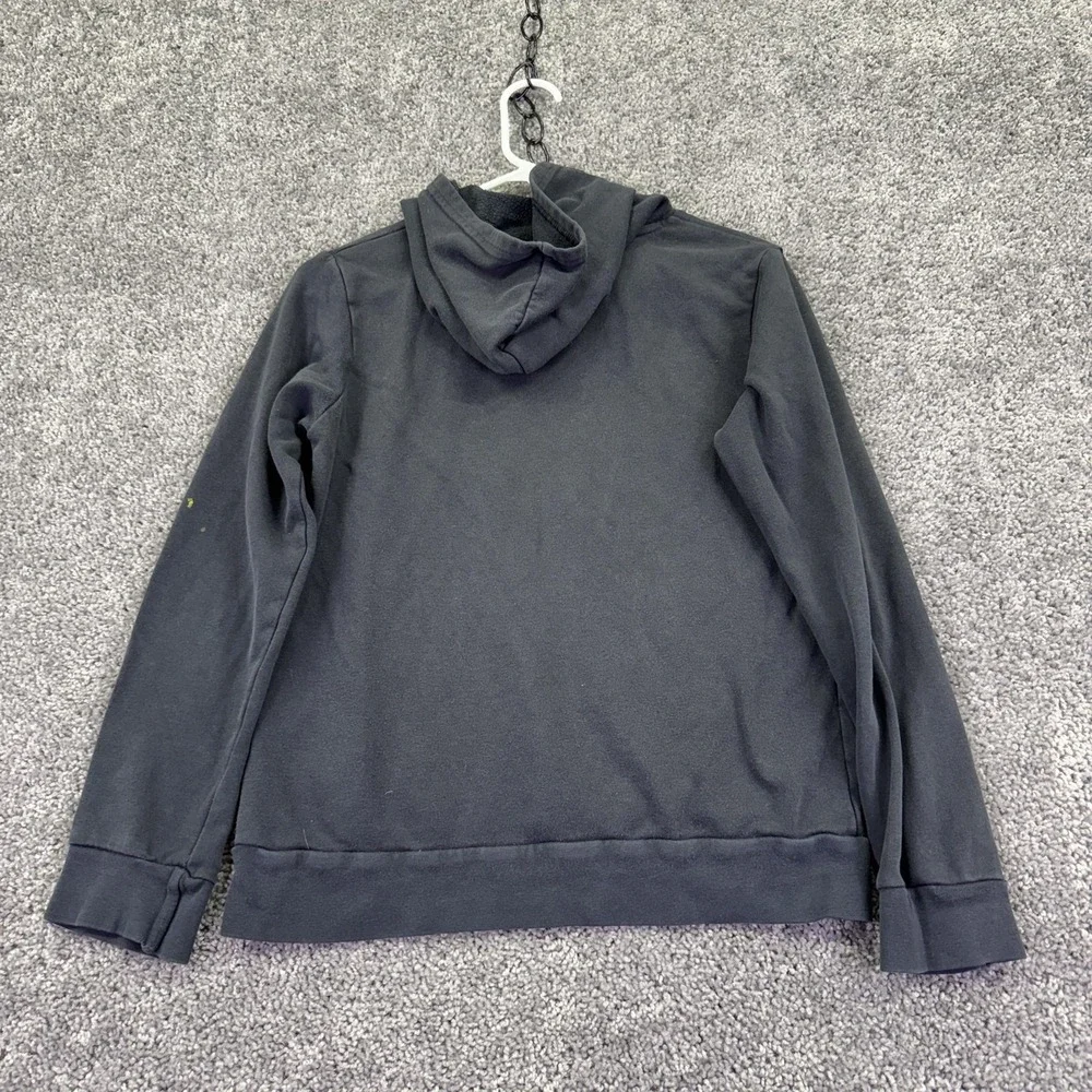 Under Armour Hoodie Boys Large Black Fleece Pullover Graphic Logo Kangaroo